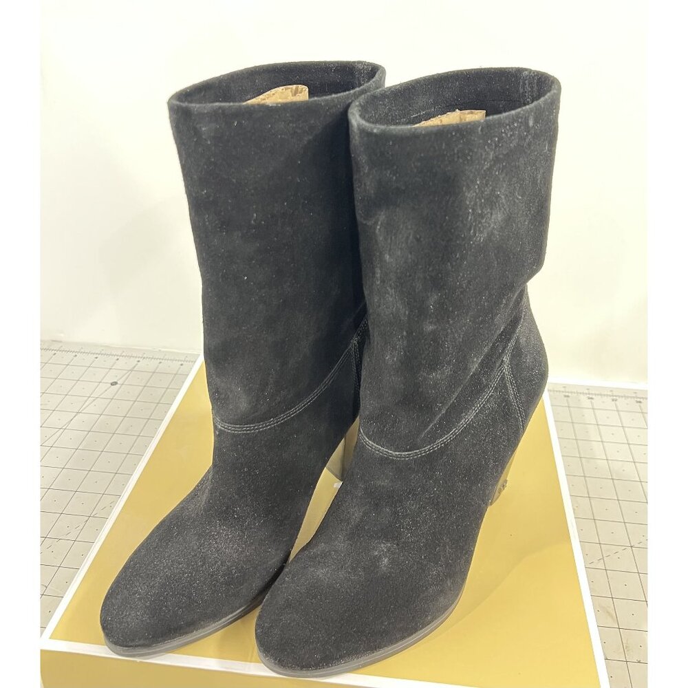 Michael Kors Divia Bootie Black Suede High Heel Boots Women's Sz. 8 US 38 EU